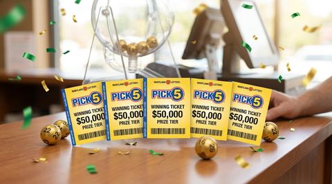 Five Maryland Pick 5 Tickets Win $50,000 in Same Drawing at One Rockville Retailer