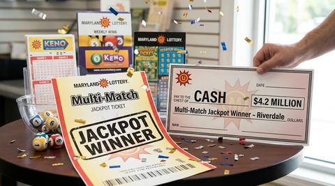 $4.2 Million Multi-Match Jackpot Ticket Sold in Riverdale Leads Maryland's Weekly Wins