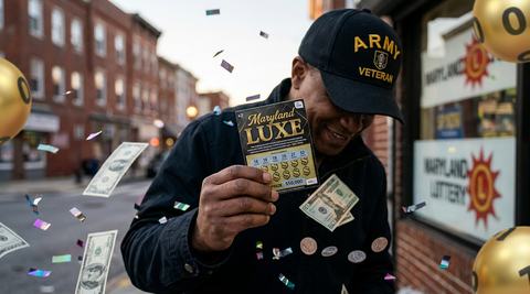 Baltimore Army Veteran Claims $50,000 on Maryland LUXE Scratch-Off