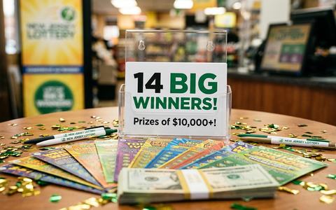 New Jersey Lottery says 14 players won prizes of at least $10,000