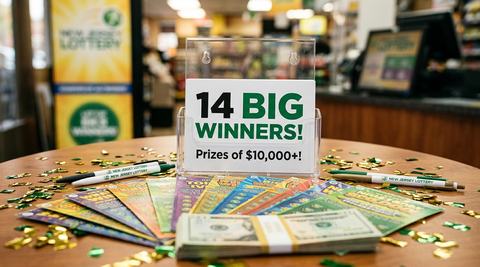 New Jersey Lottery says 14 players won prizes of at least $10,000