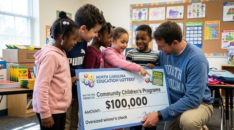 North Carolina man plans to help underprivileged children after $100,000 lottery win