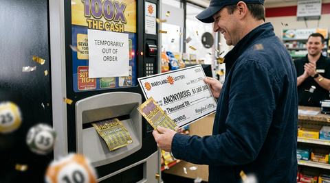 Maryland Man Wins $1 Million After Lottery Vending Machine Jams